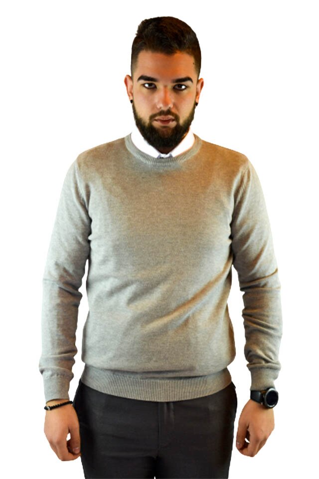 Pulover Elegance, Slim Fit, Gri