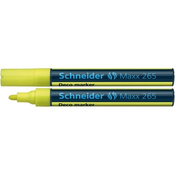 Marker cu creta lichida Deco Schneider 265, 1-3 mm, Galben