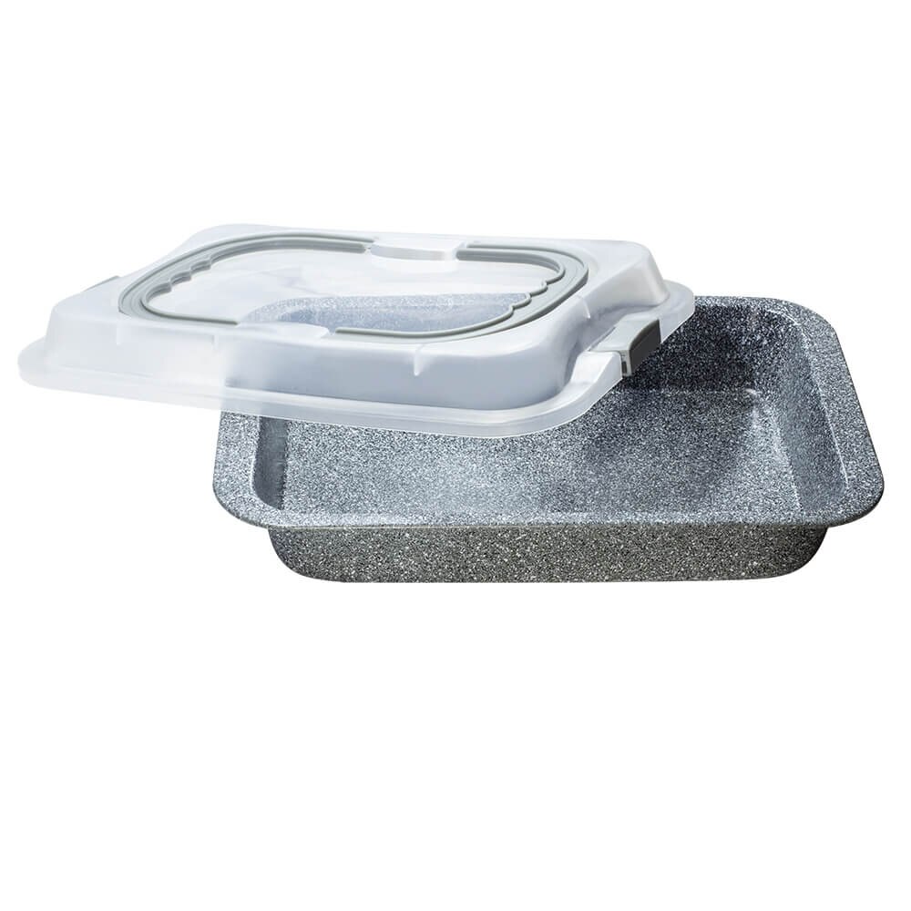 Tava pentru copt dreptunghiulara marmorata cu capac 36x24cm Stone Touch Line Berlinger Haus BH 1936