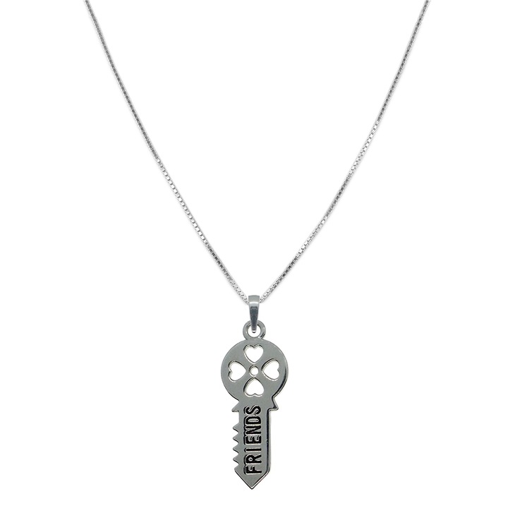 Lantisor argint personalizat pandantiv Cheie 9899VEN560 Dras 5108, Argintiu