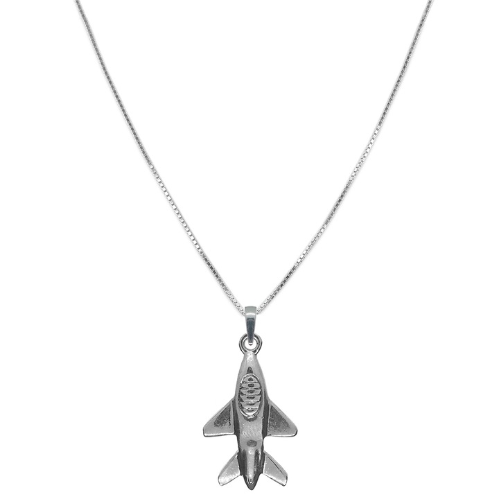 Lantisor argint personalizat pandantiv Avion 6500VEN860 Dras 3783, Argintiu