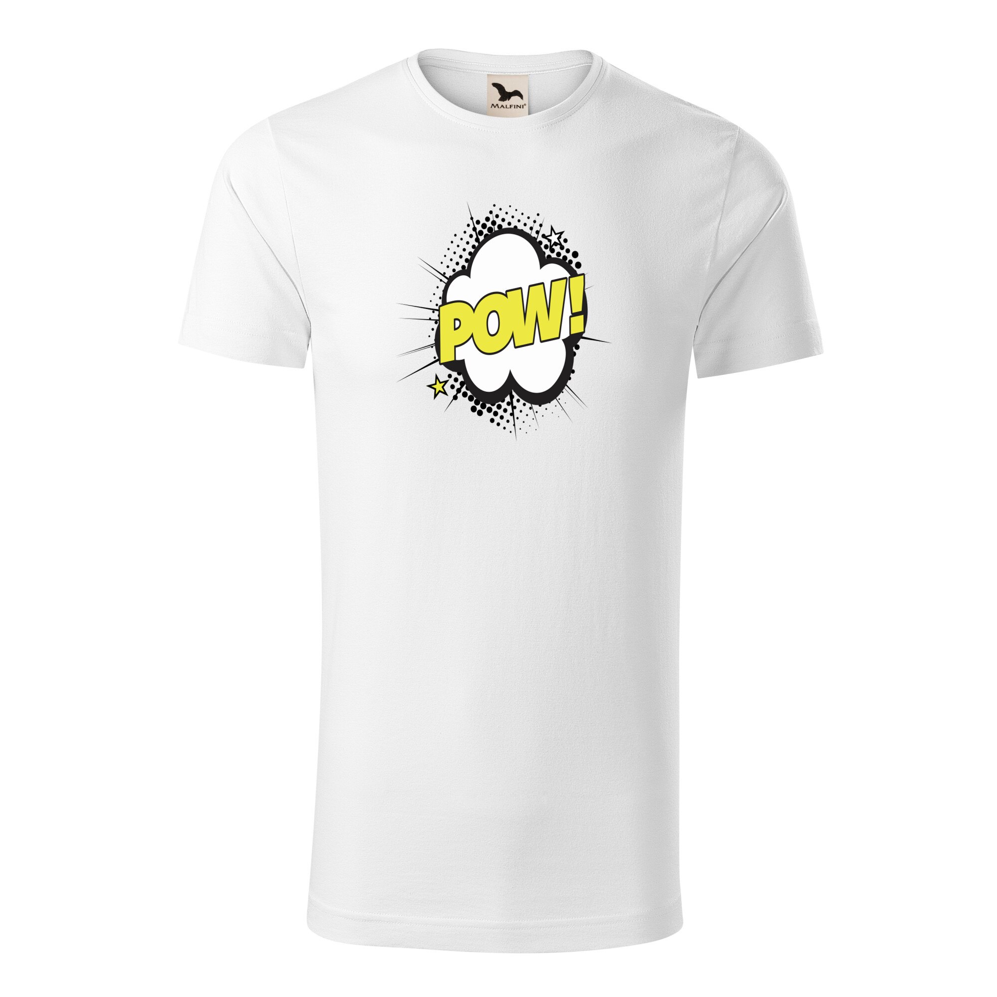 Tricou barbati clasic, Malfini, Comic Pow, Alb, 2XL