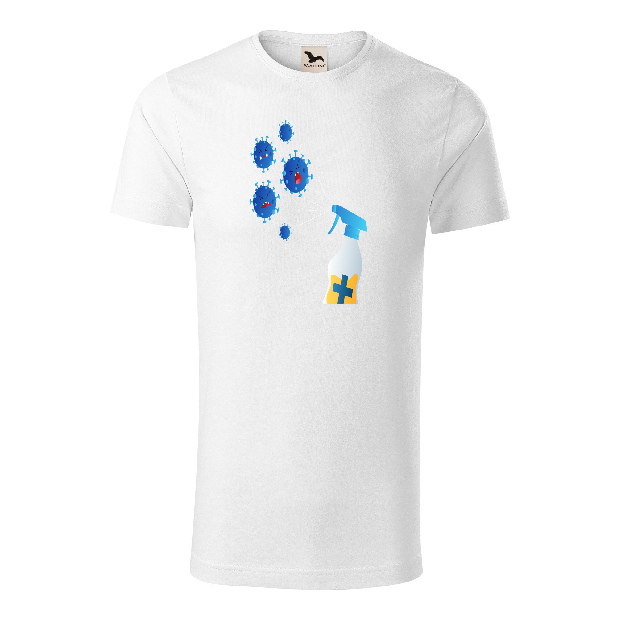 Tricou barbati clasic, Malfini, Kill Covid, Alb, 2XL