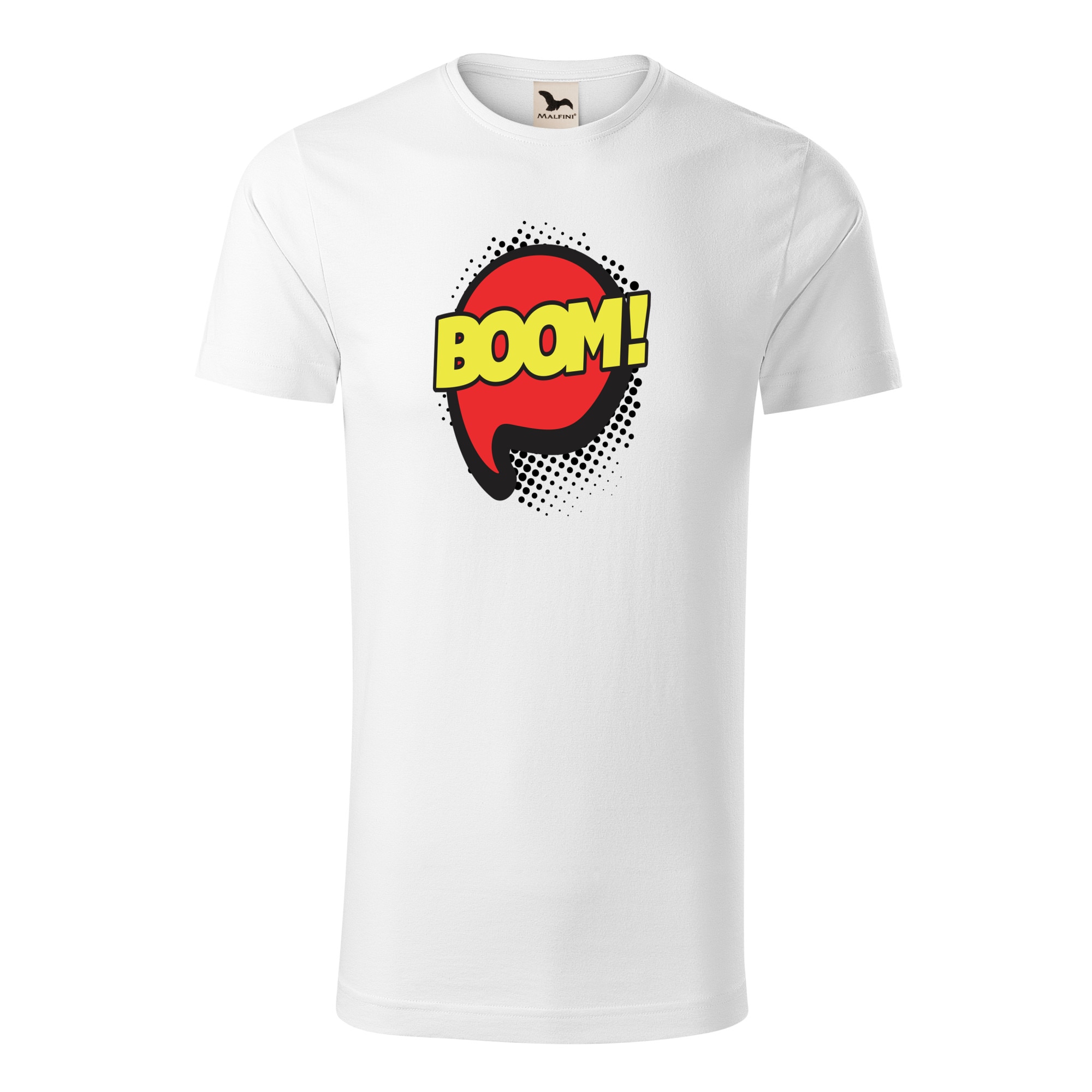 Tricou barbati clasic, Malfini, Comic Boom, Alb, 2XL