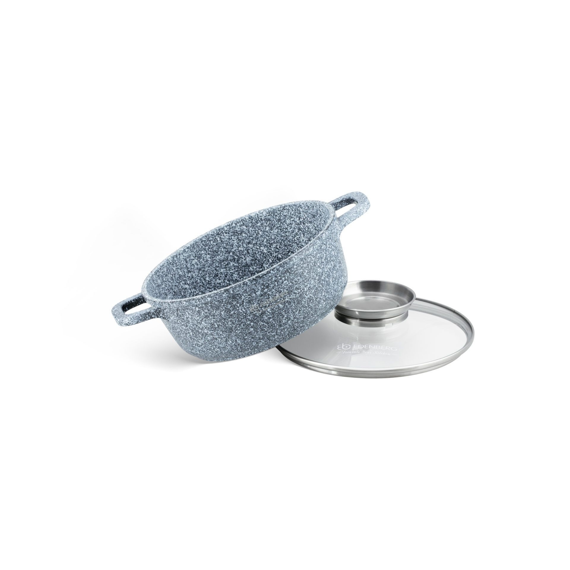 Oala aluminiu presat Edenberg, cu capac din sticla, 2.3L,EB-8004