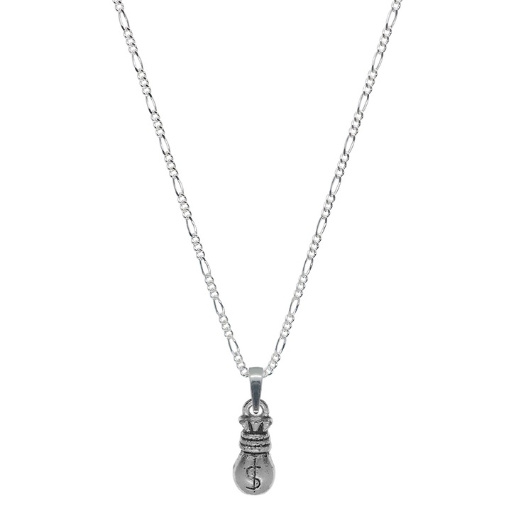 Lantisor argint personalizat pandantiv Saculet bani 7131FIG31520 Dras 4109, Argintiu