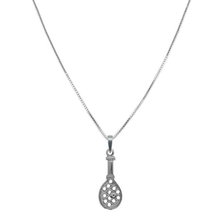 Lantisor argint personalizat pandantiv Paleta tenis 8455VEN480 Dras 4177, Argintiu