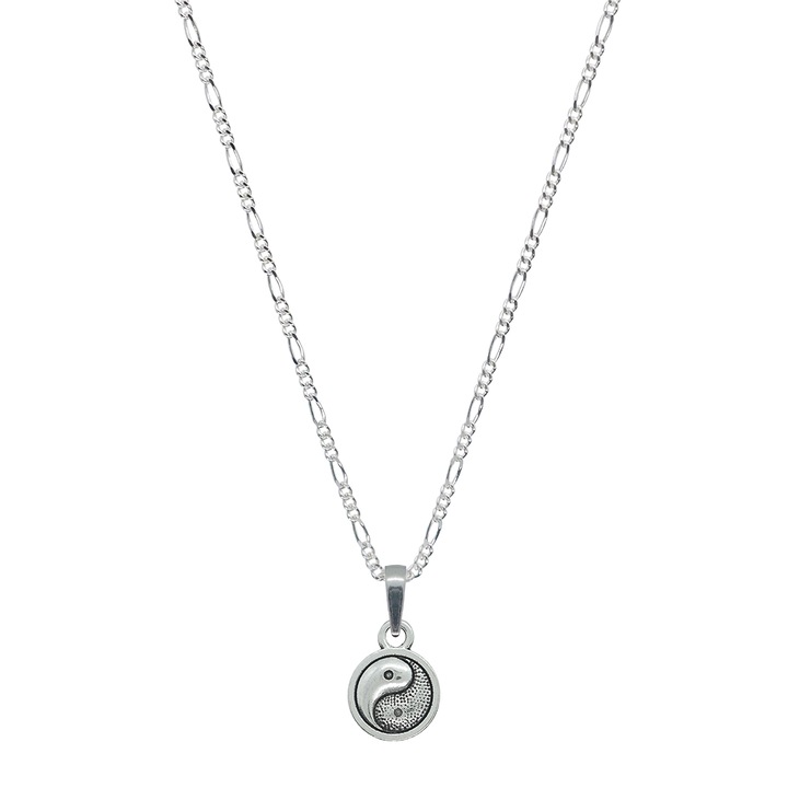 Lantisor argint personalizat pandantiv Medalion Yin Yang 10024FIG31380 Dras 4248, Argintiu