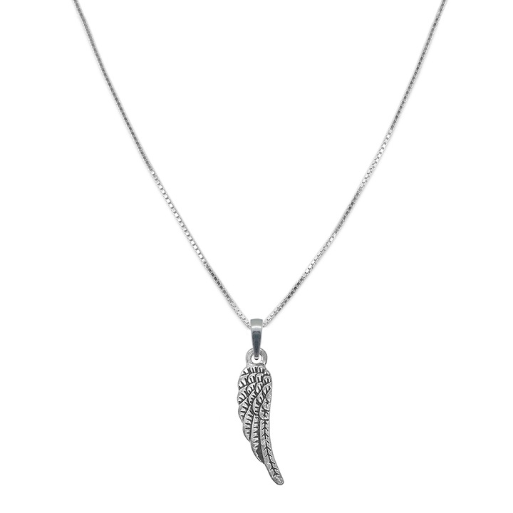 Ezüst nyaklánc, szárny medállal, Ezüstszín