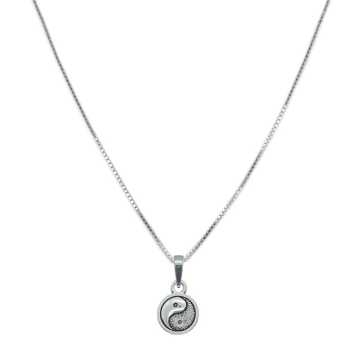 Lantisor argint personalizat pandantiv Medalion Yin Yang 10024VEN370 Dras 4250, Argintiu