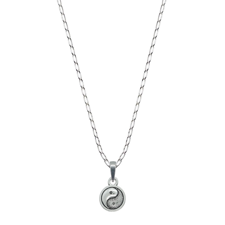 Lantisor argint personalizat pandantiv Medalion Yin Yang 10024FIG01325 Dras 4246, Argintiu