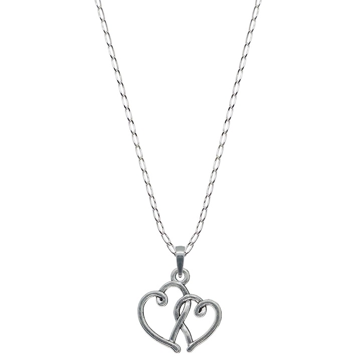 Lantisor argint personalizat pandantiv Inimioare 9558FIG01345 Dras 4393, Argintiu