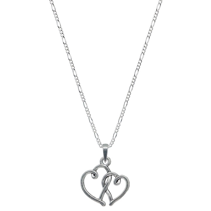 Lantisor argint personalizat pandantiv Inimioare 9558FIG31400 Dras 4395, Argintiu