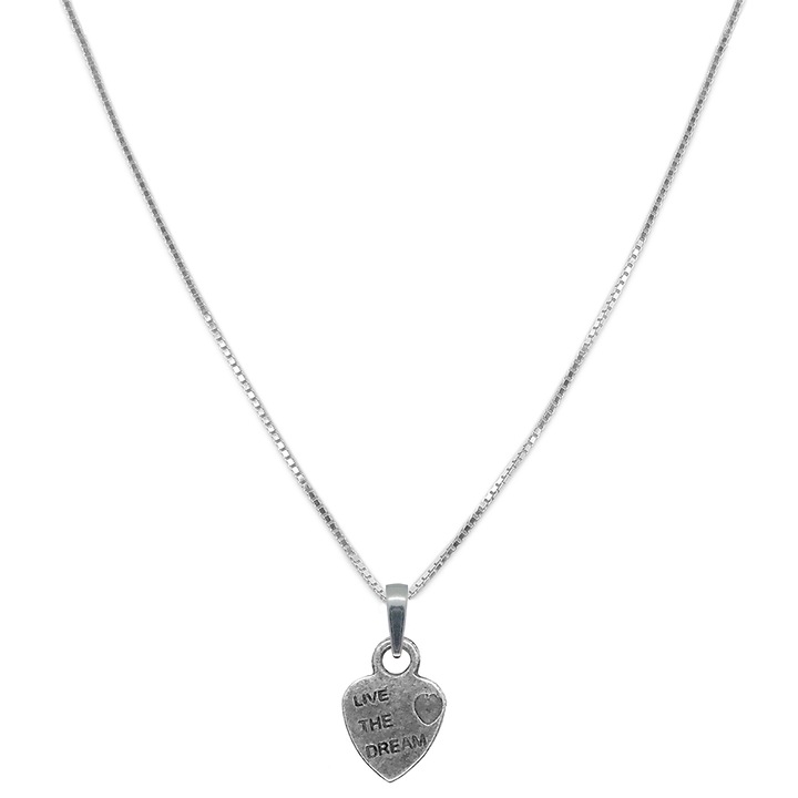 Lantisor argint personalizat pandantiv Inimioara live the dream 9563VEN350 Dras 4446, Argintiu