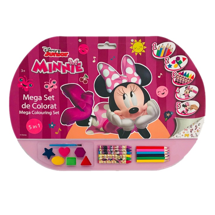 Set pentru desen 5 in 1 - Disney Minnie Mouse, Pink life