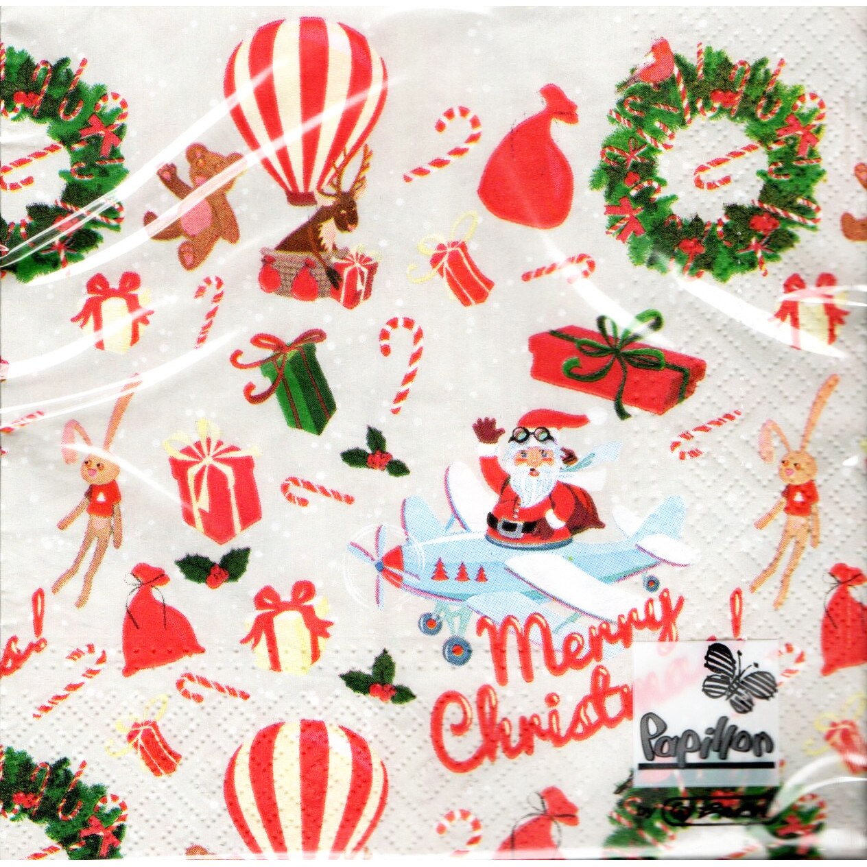 Servetele de Craciun Decorative Pachet de Masa 20 Buc Figurine Rosii de Mos