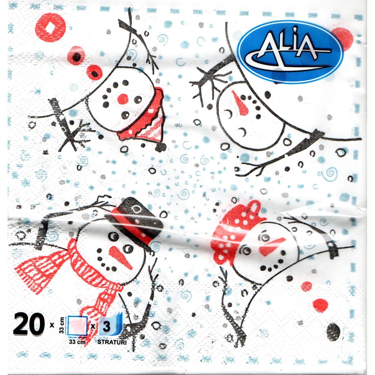 Servetele de Craciun Pachet de Masa 20 Buc Oameni de Zapada Fericiti