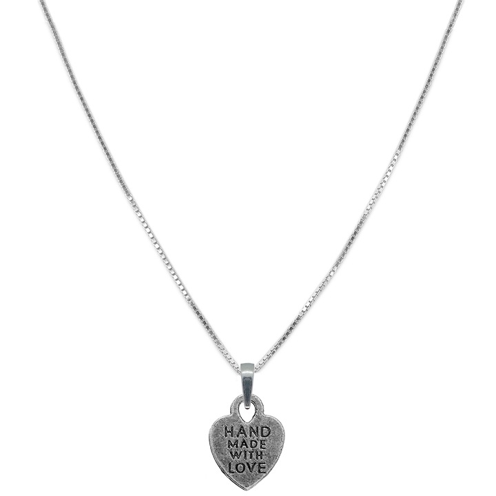 Lantisor argint personalizat pandantiv Inimioara hand made with love 9570VEN380 Dras 4504, Argintiu