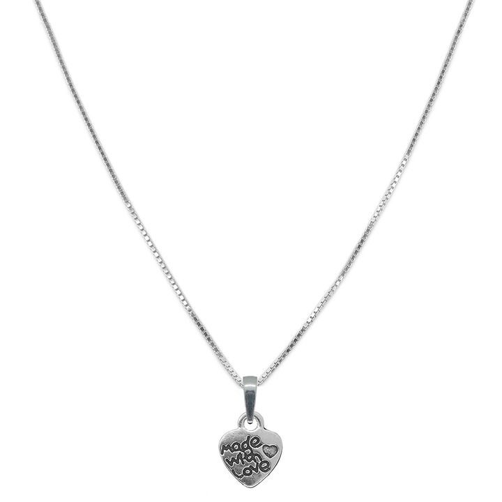 Lantisor argint personalizat pandantiv Inimioara made with love 9572VEN350 Dras 4524, Argintiu