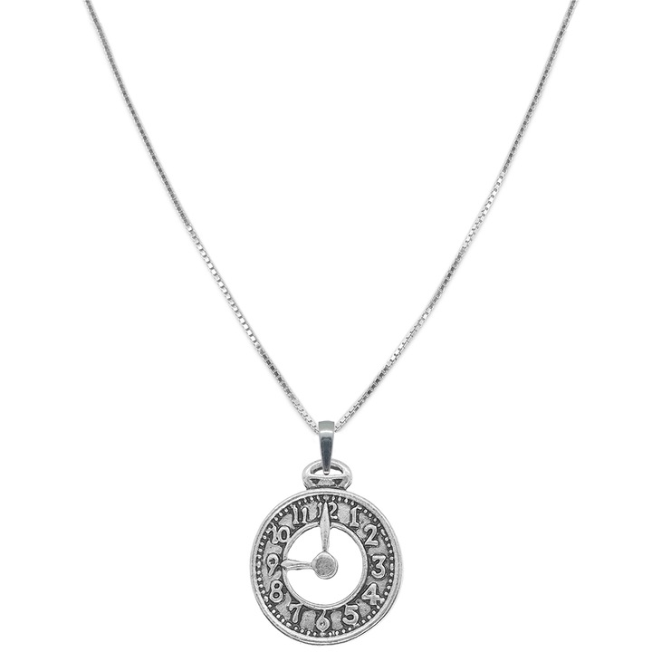 Lantisor argint personalizat pandantiv Ceas 9585VEN640 Dras 4620, Argintiu