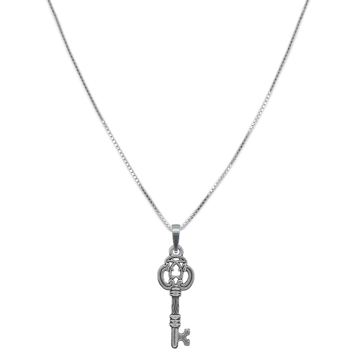 Lantisor argint personalizat pandantiv Cheie 9584VEN360 Dras 4611, Argintiu