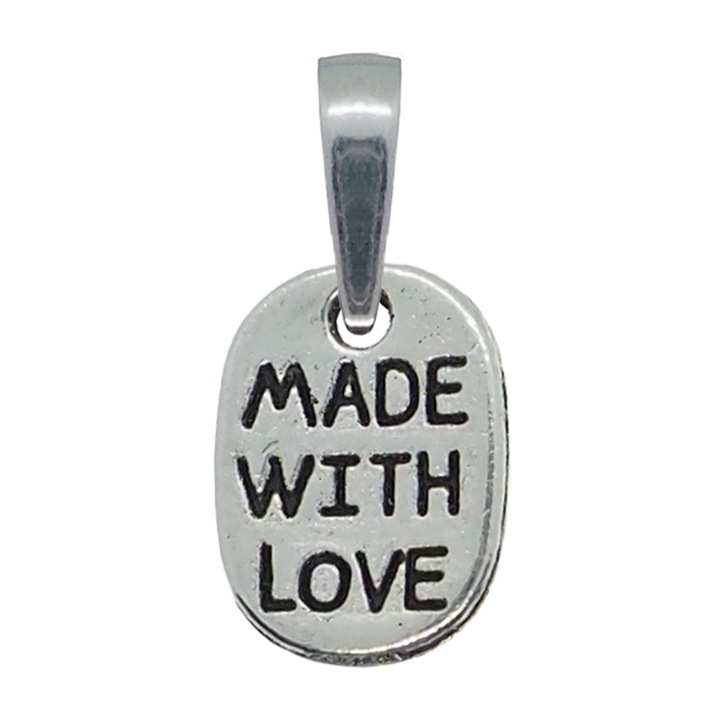 Pandantiv argint Placuta made with love 9598115 Dras