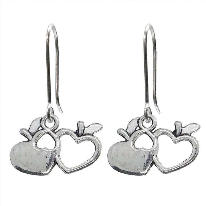 Ezüst fülbevaló Apples Hearts 9603290 Dras