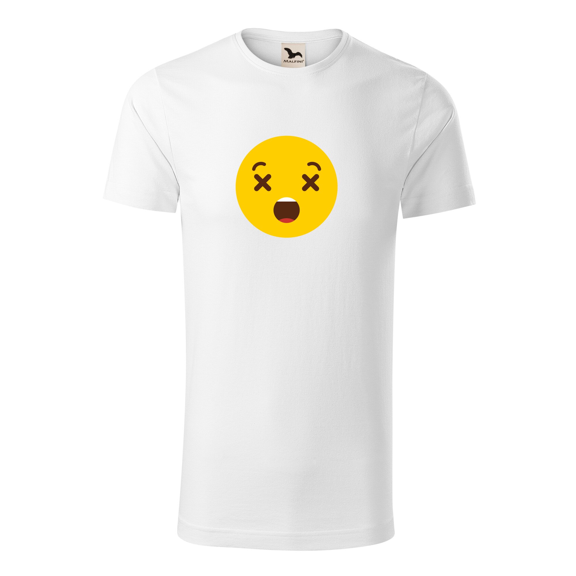 Tricou barbati clasic, Malfini, Emoji Dead Face, Alb, 2XL