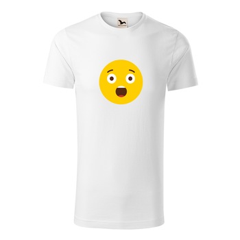 Tricou barbati clasic, Malfini, Emoji Speechless Face, Alb, 2XL Tricou barbati clasic, Malfini, Emoji Speechless Face, Alb, 2XL