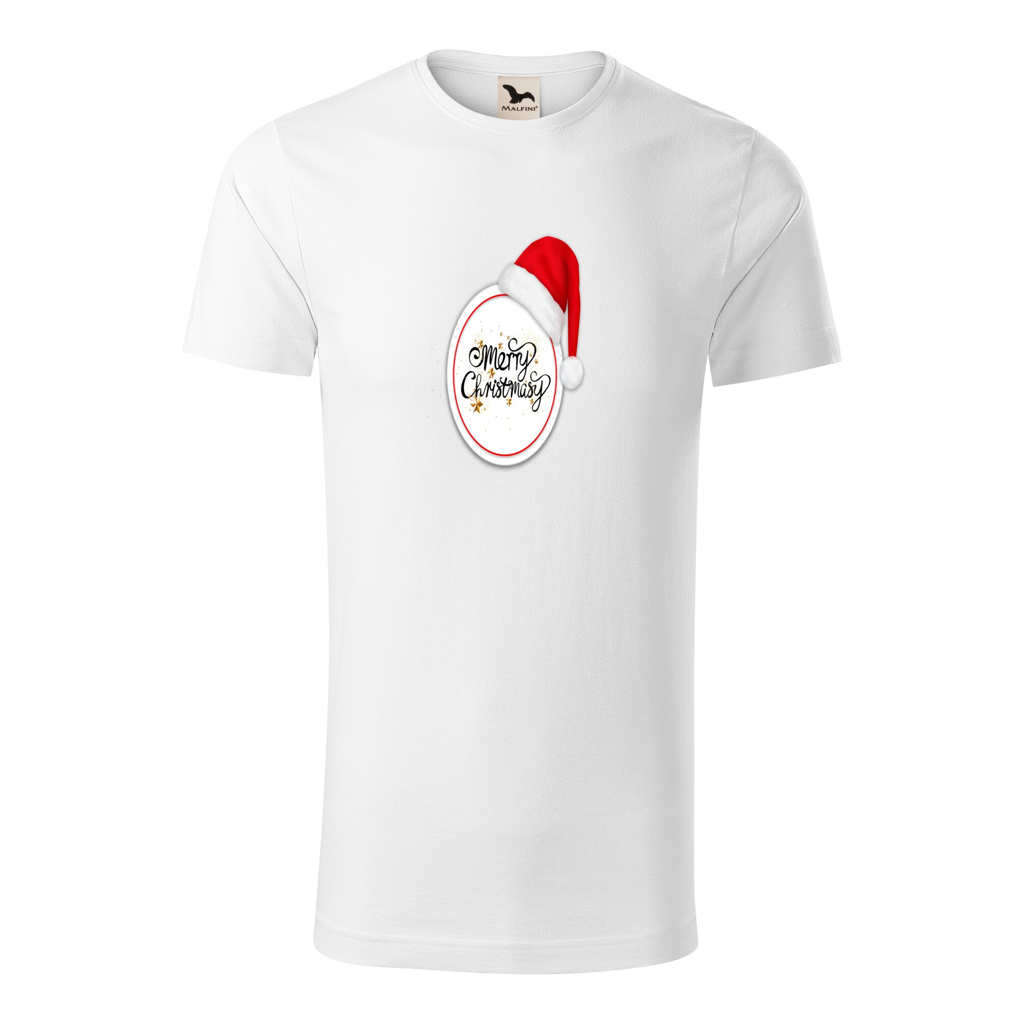 Tricou barbati clasic, Malfini, Merry Christmas Circle, Alb, 2XL