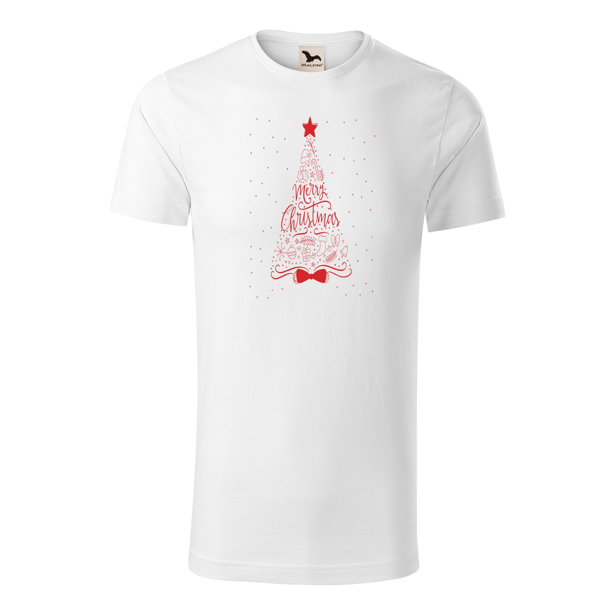 Tricou barbati clasic, Malfini, Christmas Tree, Alb, 2XL