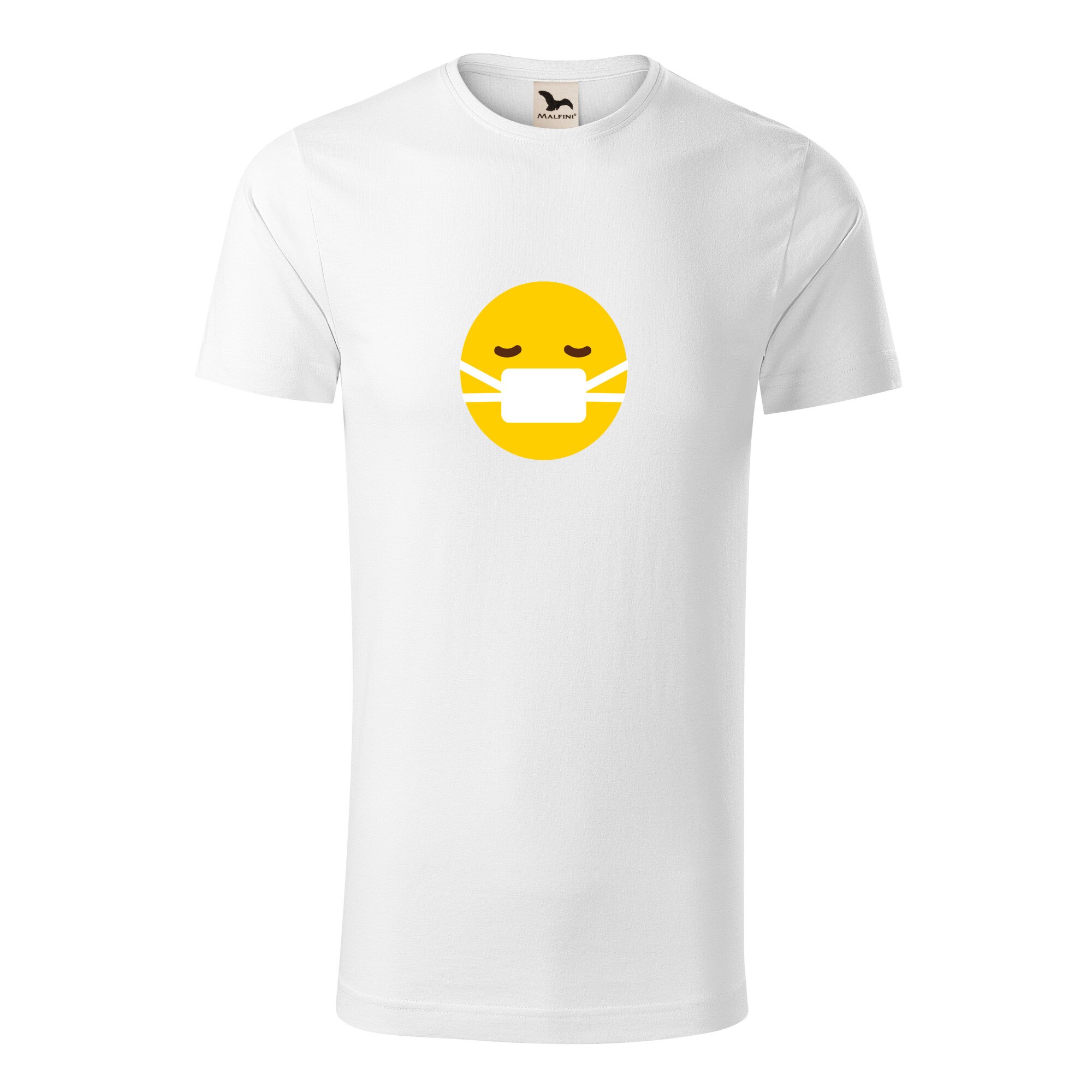 Tricou barbati clasic, Malfini, Emoji Mask on Face, Alb, 2XL
