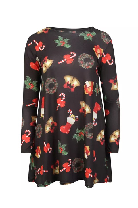 Rochie de Crăciun pentru femei JUP, Negru mat