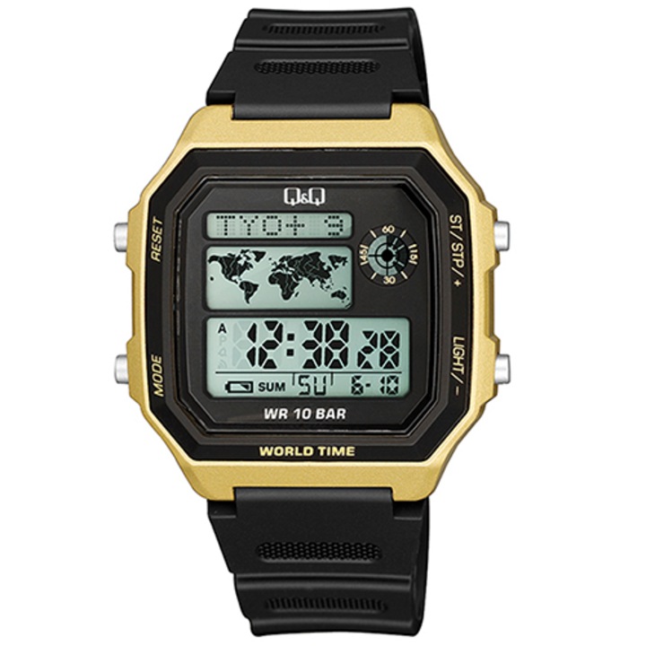 Férfi digitális karóra Q&Q M196J004Y, fekete