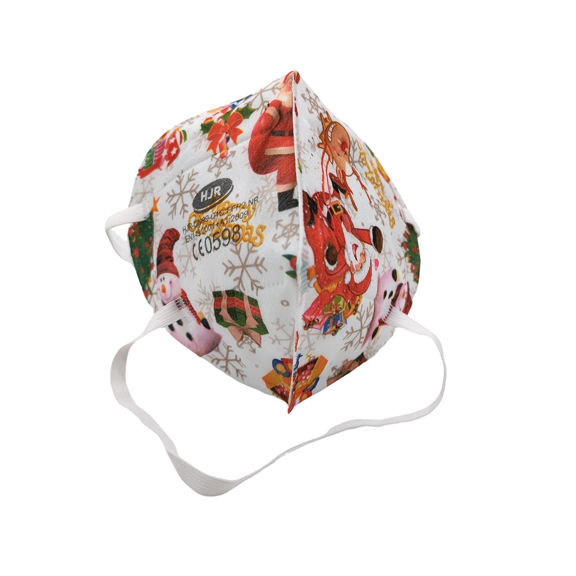 Set 5 Masti protectie KN95 FFP2, Editie de Craciun, tema rosu, certificate CE