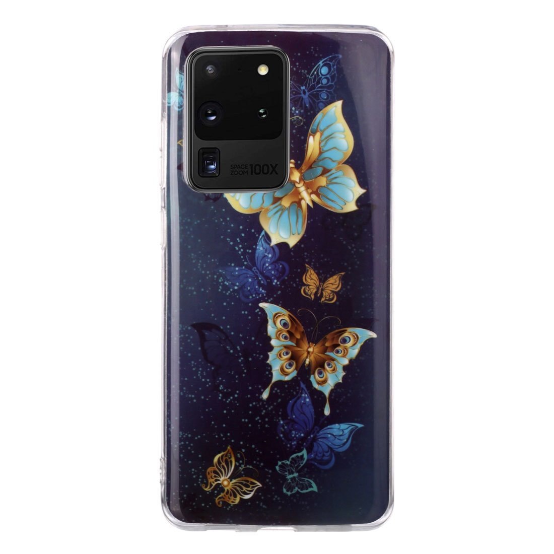 Husa silicon Samsung Galaxy S20 Ultra model Golden Butterflies, Silicon, TPU Viceversa Multicolor