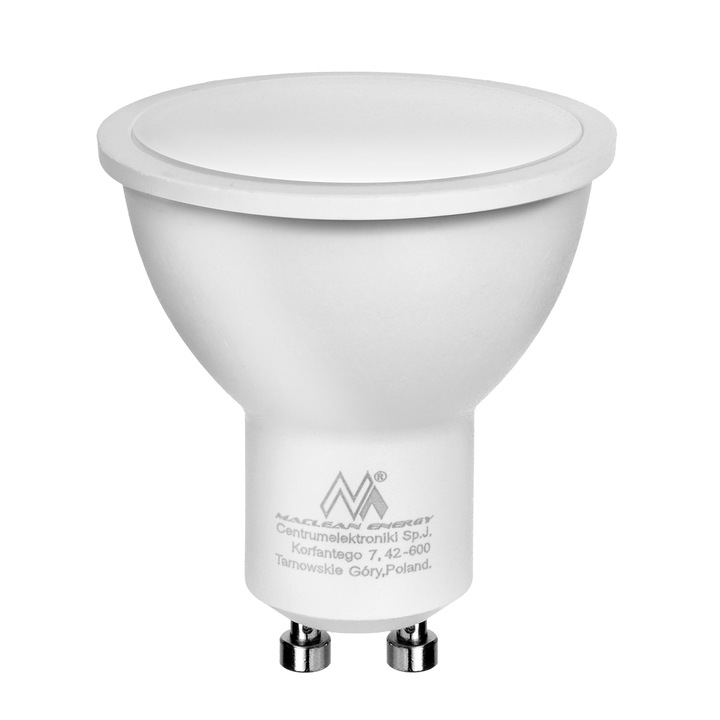 Maclean Energy MCE437 LED izzó, GU10 7W WW meleg fehér 3000K, 220-240V ~, 50 / 60Hz, 560 lumen