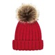 Caciula Pom Pom Fur Beechfield, rosu