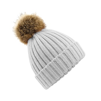 Caciula Pom Pom Fur Beechfield, gri Caciula Pom Pom Fur Beechfield, gri