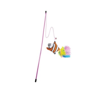 Jucarie cu tija pentru pisici, Gloria, 46 cm, Multicolor Jucarie cu tija pentru pisici, Gloria, 46 cm, Multicolor