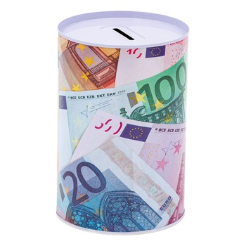 Pusculita metalica cu imprimeu bani, Lioness, 10 x 15 cm Pusculita metalica cu imprimeu bani, Lioness, 10 x 15 cm