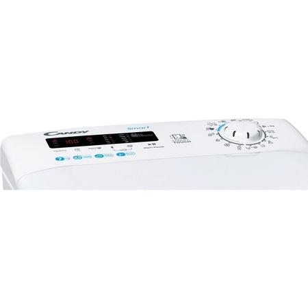 Masina de spalat rufe cu incarcare verticala Candy Smart CSTG 272DVE/1-S, 7 kg, 1200 rpm, Clasa F, Mix Power Systems, Gentle Touch Opening, Easy Iron, Alb