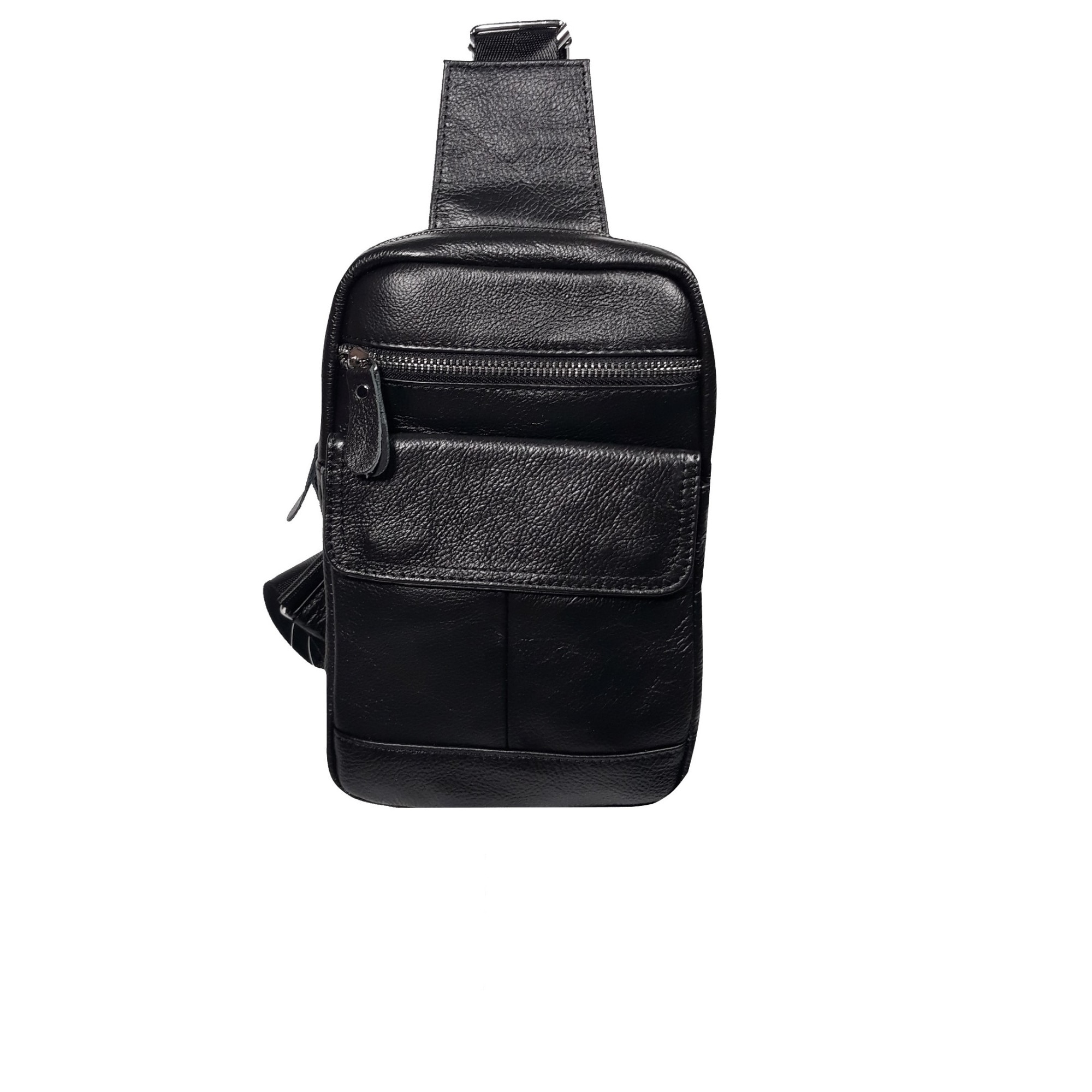 Geanta barbati, din piele naturala, negru, dimensiune 24x16x7 cm