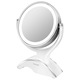 Oglinda Cosmetica FizioTab®, Iluminata Led, Dimabila, 2 Fete, Marire 10X, Baterii si Cablu USB Incluse
