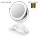 Oglinda Cosmetica FizioTab®, Iluminata Led, Dimabila, 2 Fete, Marire 10X, Baterii si Cablu USB Incluse