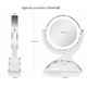 Oglinda Cosmetica FizioTab®, Iluminata Led, Dimabila, 2 Fete, Marire 10X, Baterii si Cablu USB Incluse