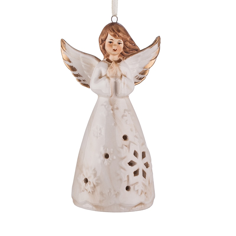 Ornament brad, inger din portelan, 6x 4.8 x11.4 cm