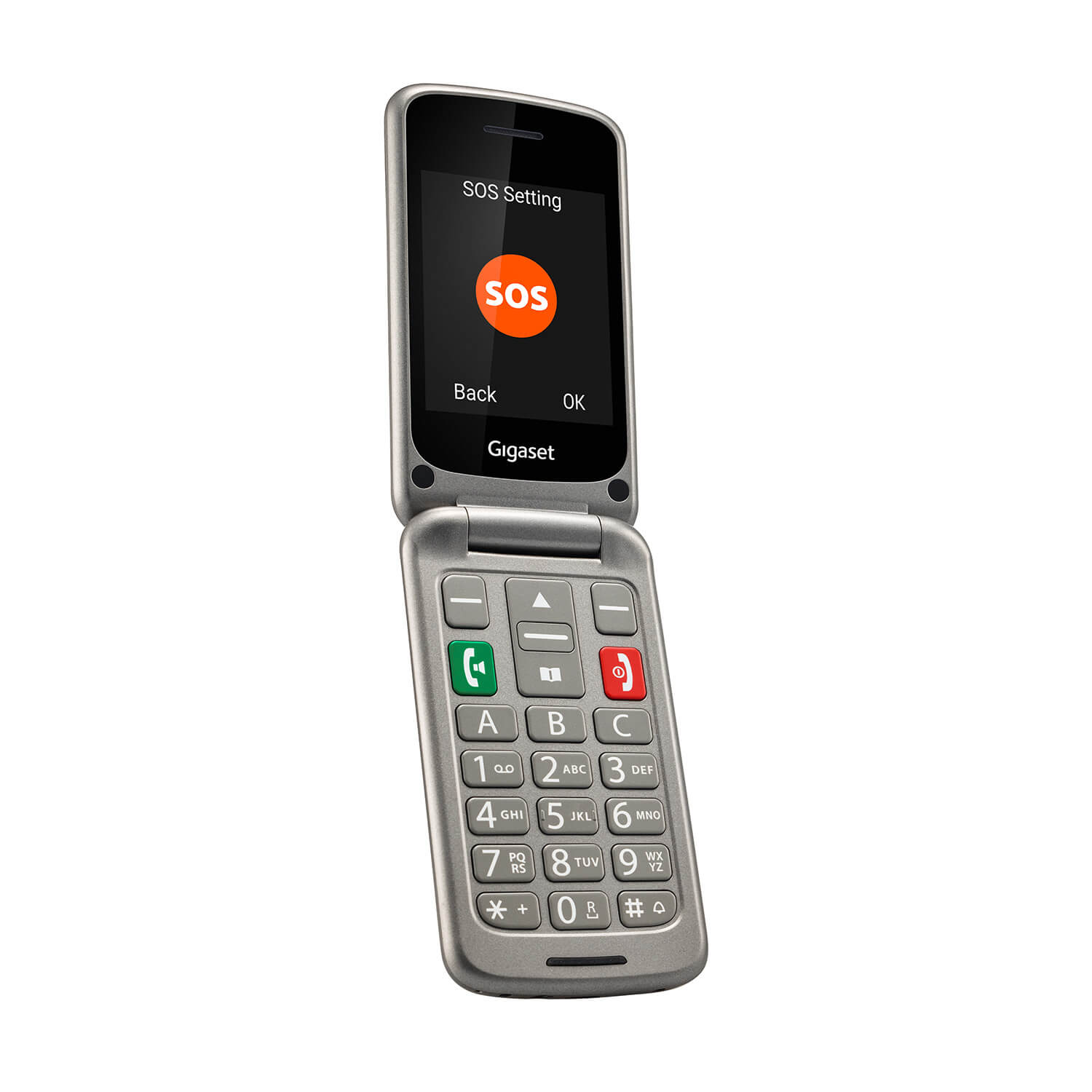 Telefon mobil, Gigaset, GL590 independent de card, SIM dual, Argintiu titan
