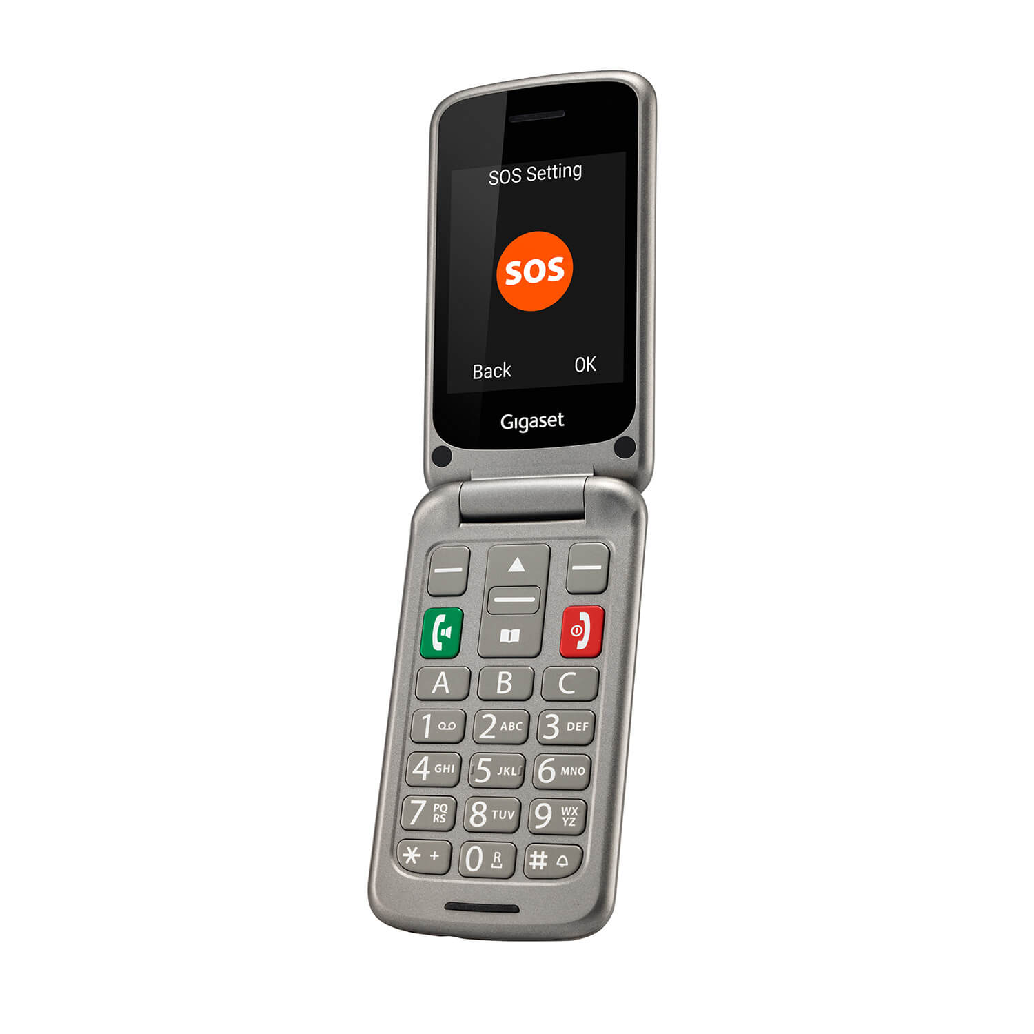 Telefon mobil, Gigaset, GL590 independent de card, SIM dual, Argintiu titan