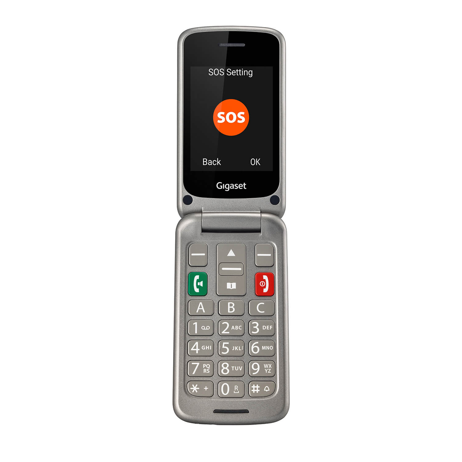 Telefon mobil, Gigaset, GL590 independent de card, SIM dual, Argintiu titan